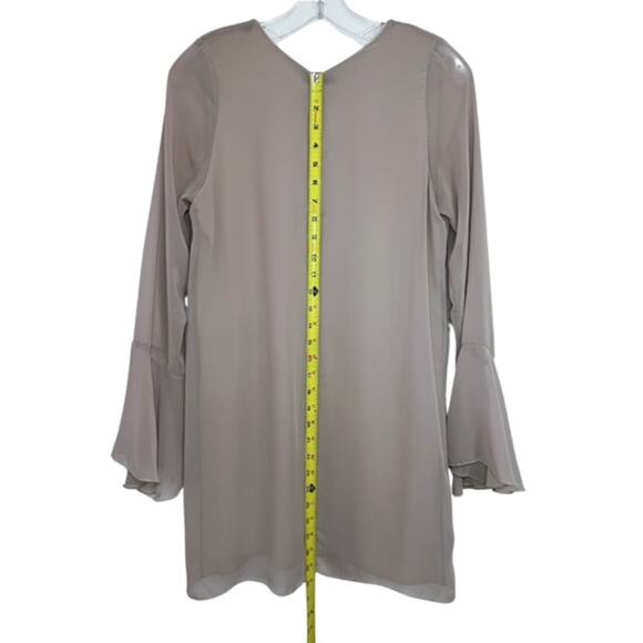 Tan Taupe Flowy Boho Tunic Dress Small - Picture 2 of 7
